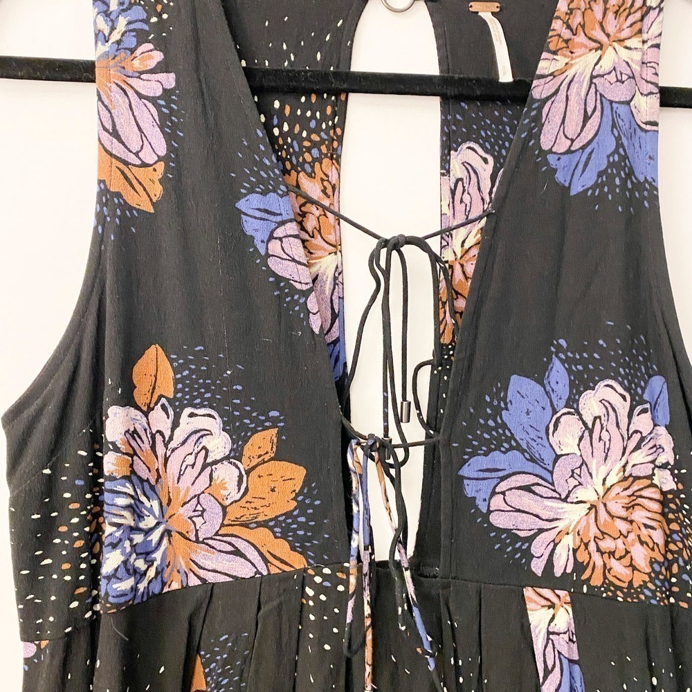 Free People Tunic Small Oversized Black Floral Size Small - Picture 4 of 12